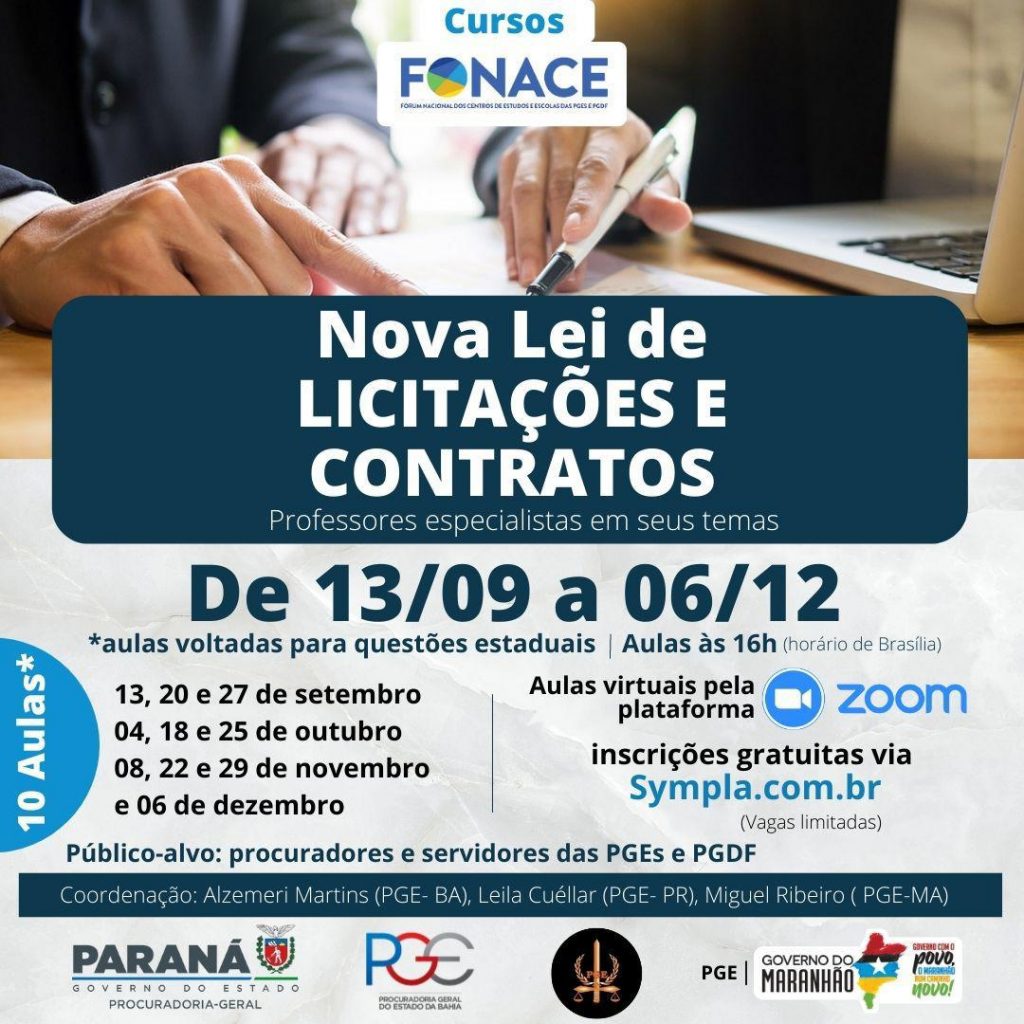 Prazo De Inscri O Para Curso Sobre A Nova Lei De Contratos E